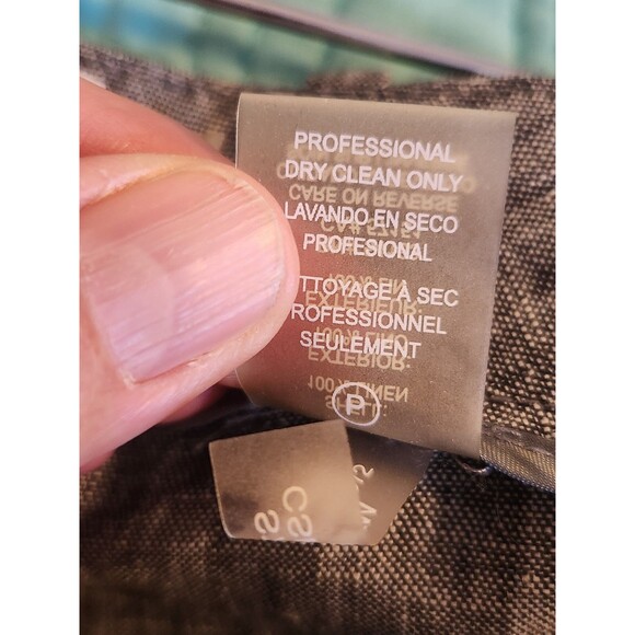 Calvin Klein Women's Size 10 Modern Fit Heather Gray 100%‎ Linen Women's Pants. - Picture 6 of 9